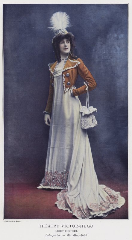 Mademoiselle Mitzy-Dalti som Delvaporine i Cadet Roussel (farget bilde) av French Photographer