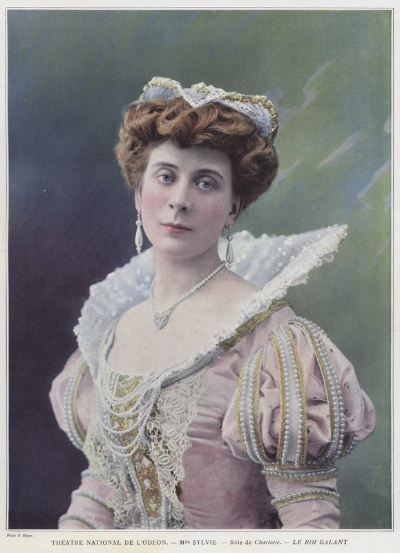 Mademoiselle Sylvie som Charlotte i Le Roi Galant (farget bilde) av French Photographer
