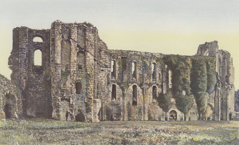 Maillezais, Old Abbey, Innvendig utsikt over ruinene av kirken av French Photographer