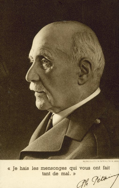 Marshal Philippe Petain , fransk soldat og krigstidsleder for Vichy France (s/hv-bilde) av French Photographer