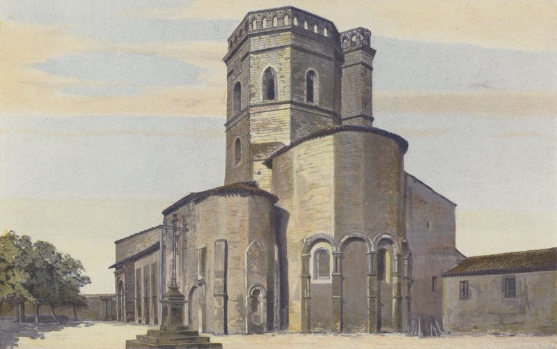 Maubourguet, kirke, sammen S E av French Photographer