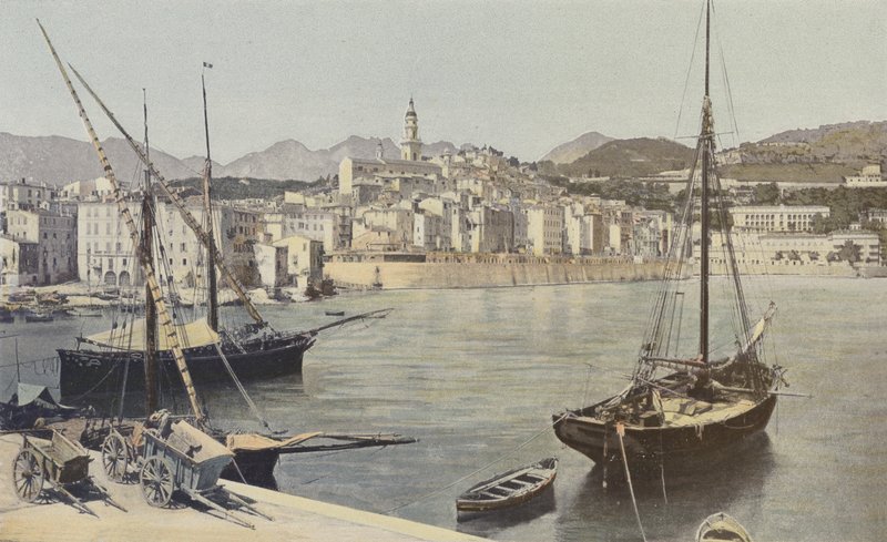Menton, havn og gamlebyen av French Photographer