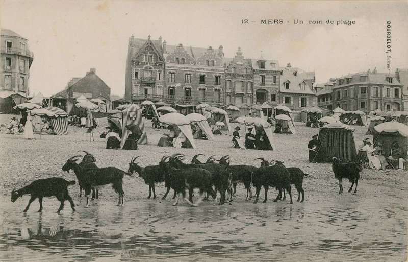 Mers - en del av stranden. Postkort sendt i 1913. av French Photographer