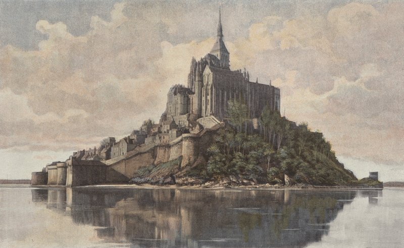 Mont Saint-Michel, utsikt tatt fra S E av French Photographer