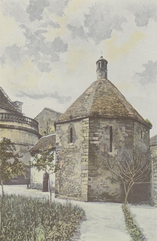 Montmorillon, liten åttekant, i hagen til seminaret av French Photographer