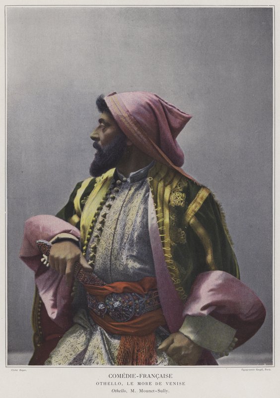 Mounet-Sully i tittelrollen i Othello (farget bilde) av French Photographer