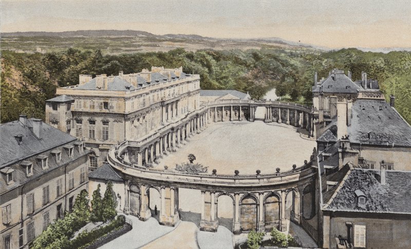 Nancy, regjeringspalasset og Hemicycle de la Carriere av French Photographer