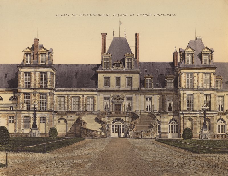 Fontainebleau-palasset, fasade og hovedinngang (fargefoto) av French Photographer