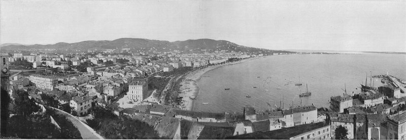 Panorama av Cannes (s/hvitt bilde) av French Photographer