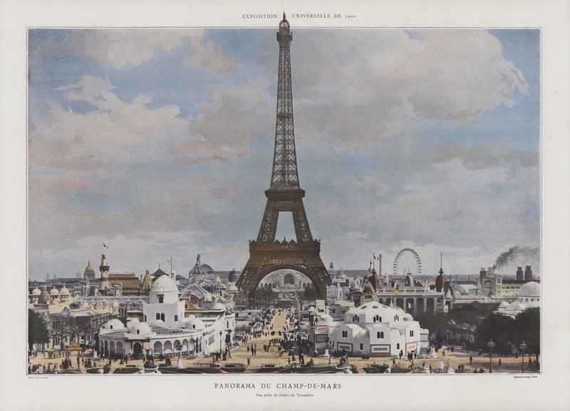 Panorama av Champ de Mars under Exposition Universelle 1900, Paris (fargebilde) av French Photographer