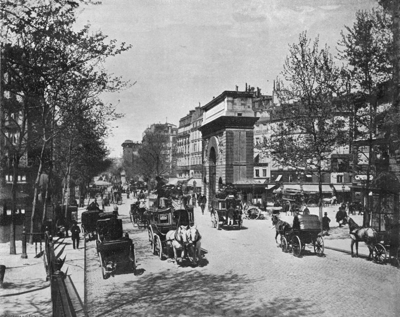 Paris - Porte Saint-Martin (s/hvitt bilde) av French Photographer
