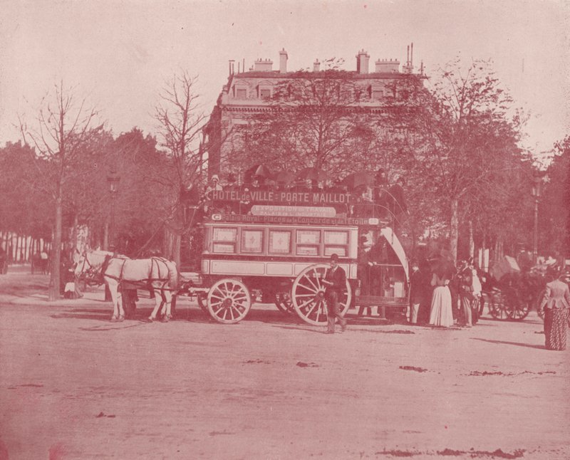 Paris: A Paris Omnibus (s/hvitt bilde) av French Photographer