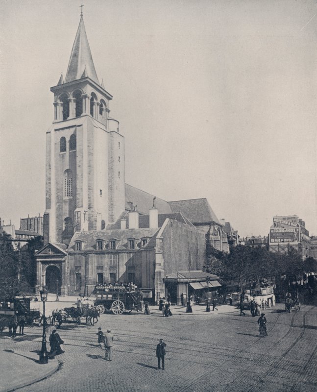 Paris: Church of St Germain-des-Pres (s/hvitt bilde) av French Photographer