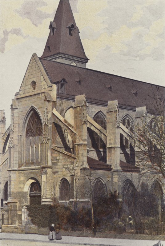 Paris, Saint-Medard Church, Porch O og sidevisning av French Photographer