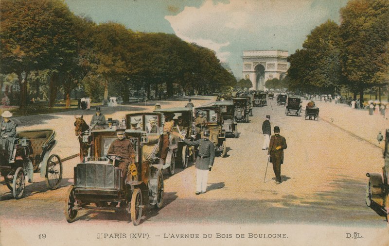 Paris, Avenue du Bois de Boulogne. Postkort sendt i 1913. av French Photographer