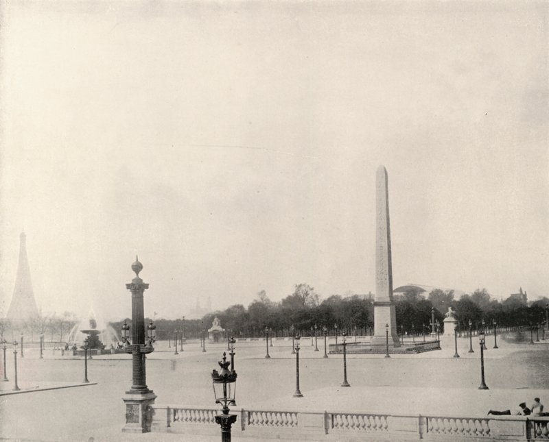 Paris: Place de la Concorde (s/hvitt bilde) av French Photographer