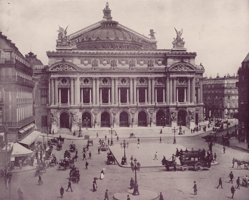 Paris: Operahuset i Paris (s/hvitt bilde) av French Photographer