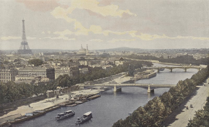 Paris, utsikt over Seinen, tatt fra Pavillon de Flore av French Photographer