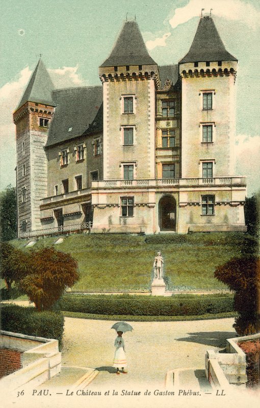 Pau, Chateau, Statuen av Gaston Phebus av French Photographer