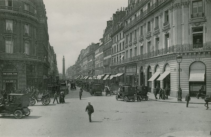 Perspektiv av Rue de la Paix, Perspektiv på fredens gate (fotogravyr) av French Photographer