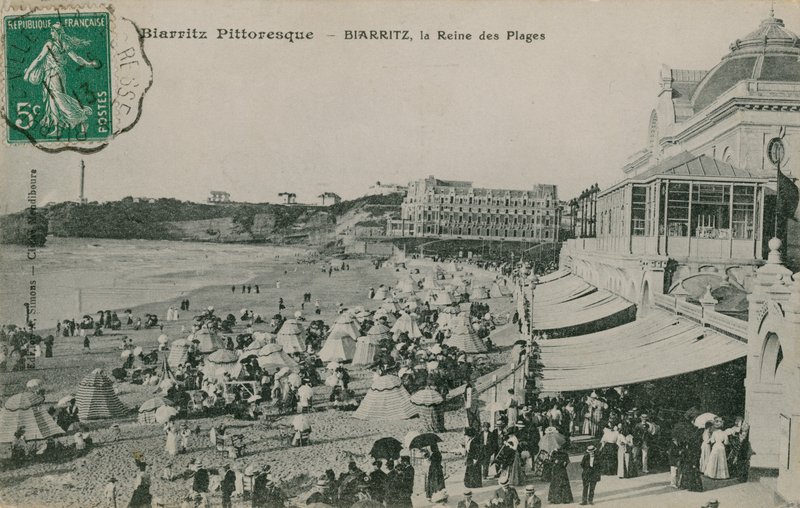 Pittoreske Biarritz - Biarritz, strendenes dronning. Postkort sendt i 1913. av French Photographer