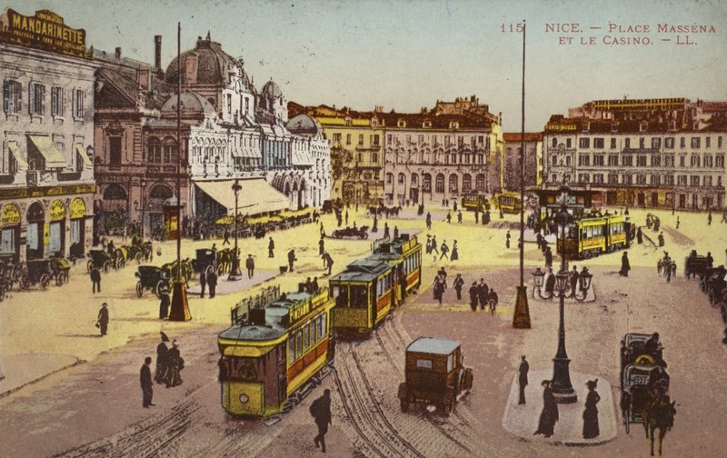 Place Massena and the Casino, Nice (fargebilde) av French Photographer