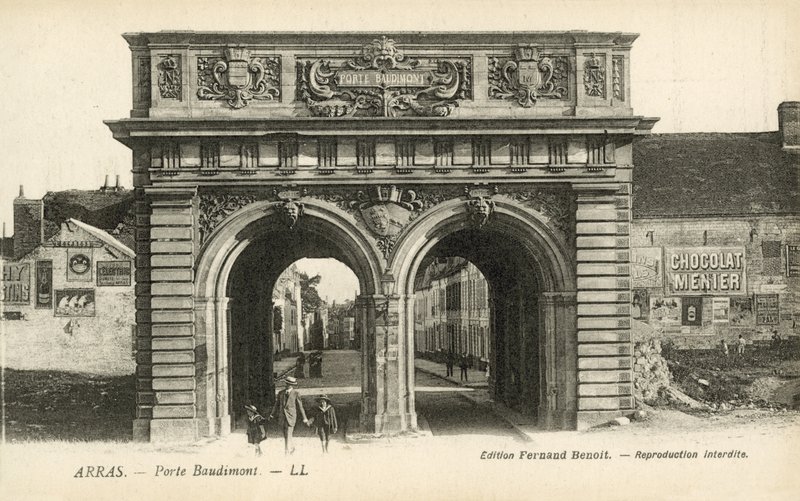 Baudimont Gate, Arras (s/hvitt bilde) av French Photographer
