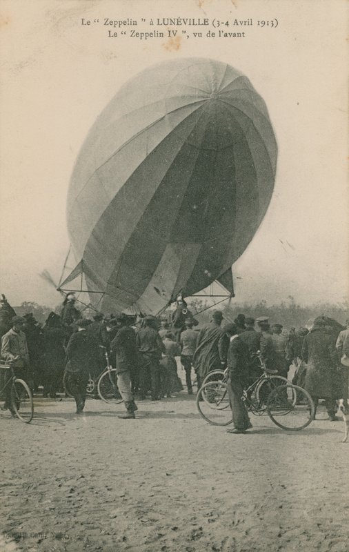 Postkort av en Zeppelin i Luneville, sendt i 1913 av French Photographer