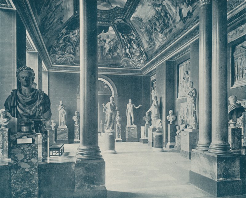 Room of the Seasons, Louvre-museet (s/hvitt-bilde) av French Photographer