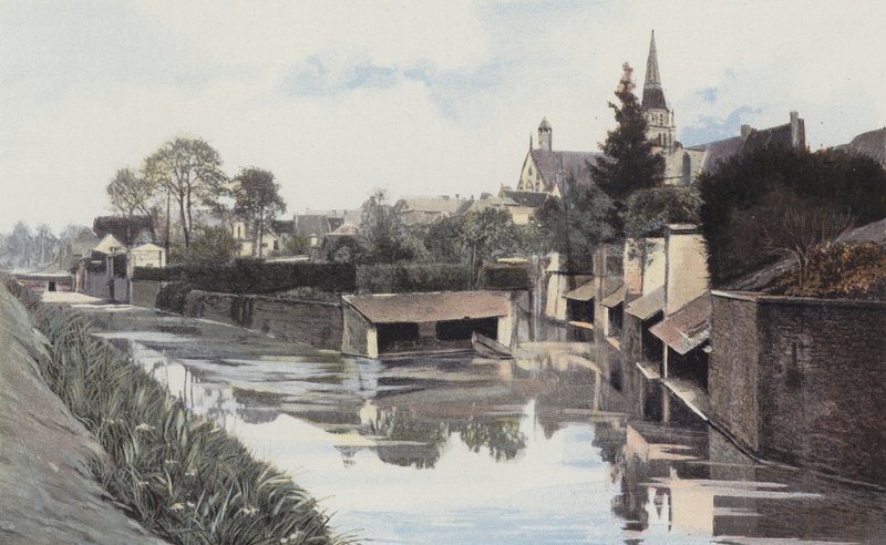 Saint-Calais, vaskehus ved bredden av Anille av French Photographer
