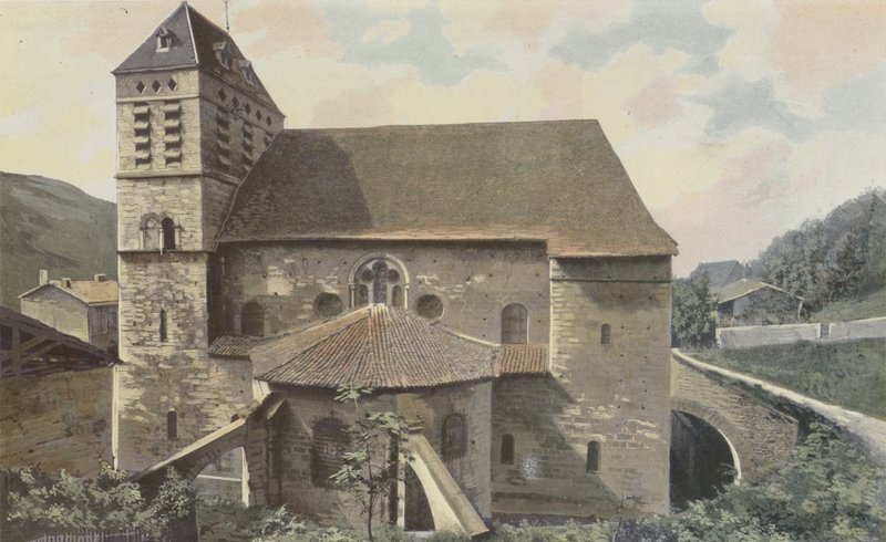 Saint-Chef, kirke, Cote de labside av French Photographer
