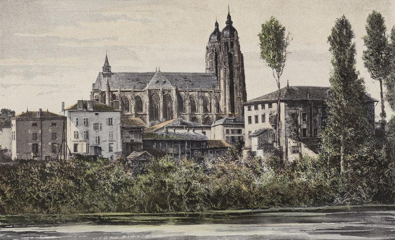 Saint-Nicolas-de-Port, kirke, N sidefasade av French Photographer