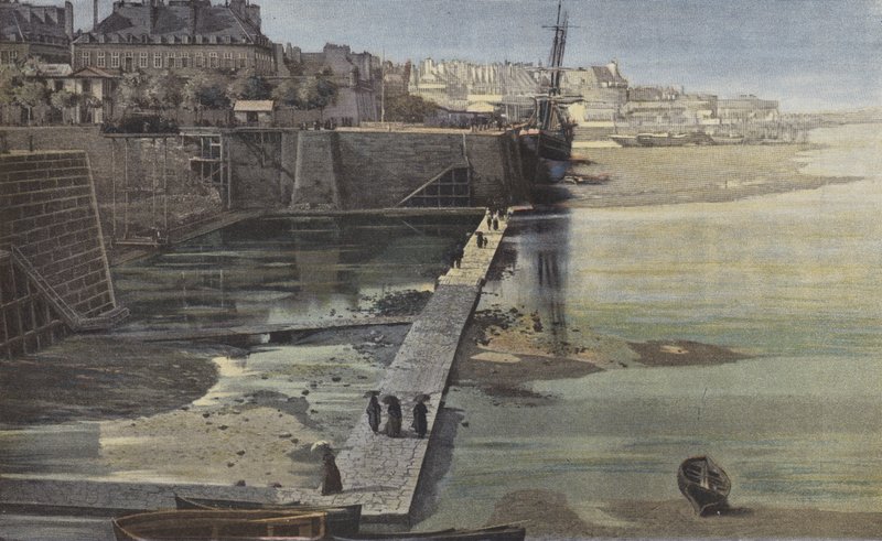 Saint-Servan, Passasjen fra Saint-Servan til Saint-Malo, ved lavvann av French Photographer