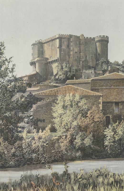 Suze-la-Rousse, Chateau, Utsikt tatt fra siden av sletten av French Photographer