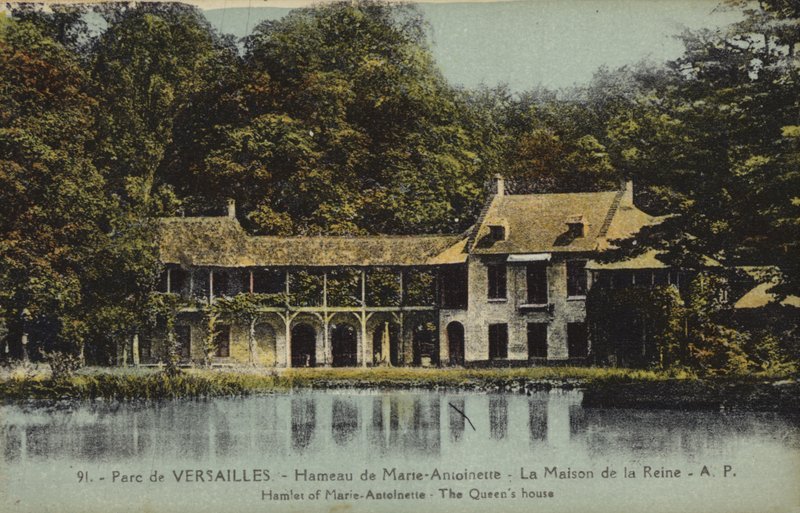 Dronningens hus, Hamlet of Marie Antoinette, Versailles (fargebilde) av French Photographer