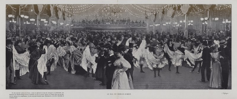 Ballsalen i Moulin Rouge, Paris (s/hvitt-bilde) av French Photographer