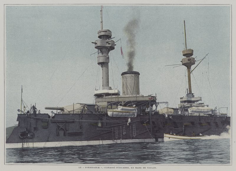Slagskipet Formidable i Toulon havn (fargebilde) av French Photographer