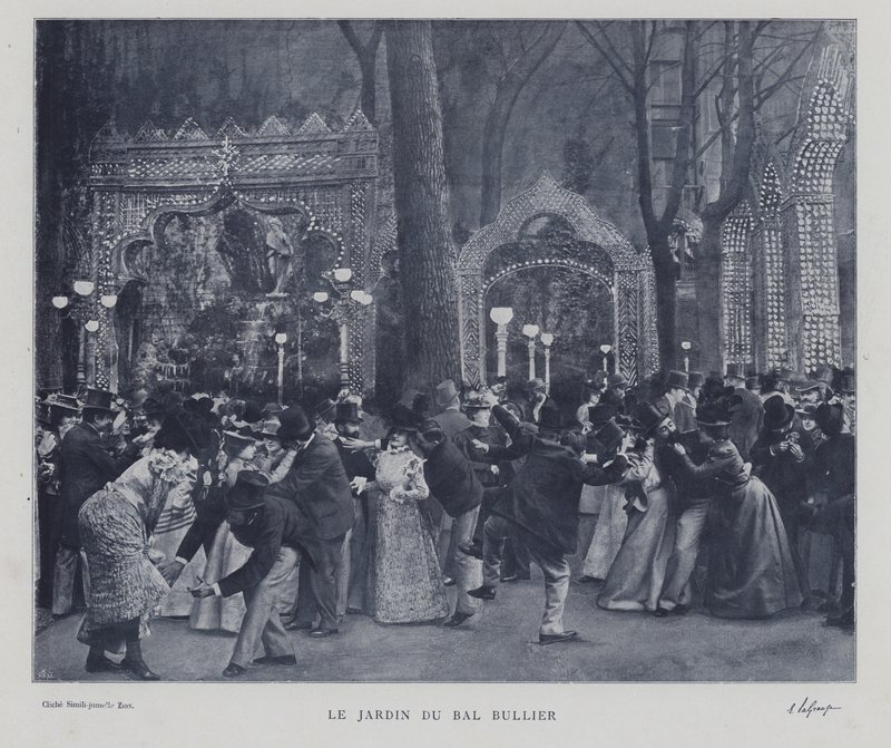 Hagen til Bal Bullier, Paris (s/hvitt-bilde) av French Photographer