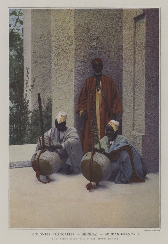 Juveleren Gallo-Thiam og Cora-spillerne i Senegal og Fransk Sudan-delen av Exposition Universelle 1900, Paris (fargebilde) av French Photographer
