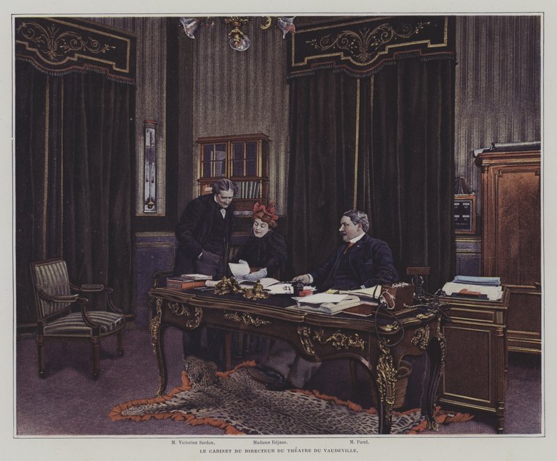Kontoret til direktøren for Theatre du Vaudeville, Paris (fargebilde) av French Photographer