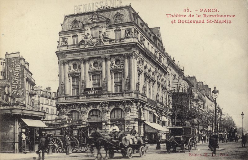 Theatre de la Renaissance og Boulevard St Martin, Paris av French Photographer