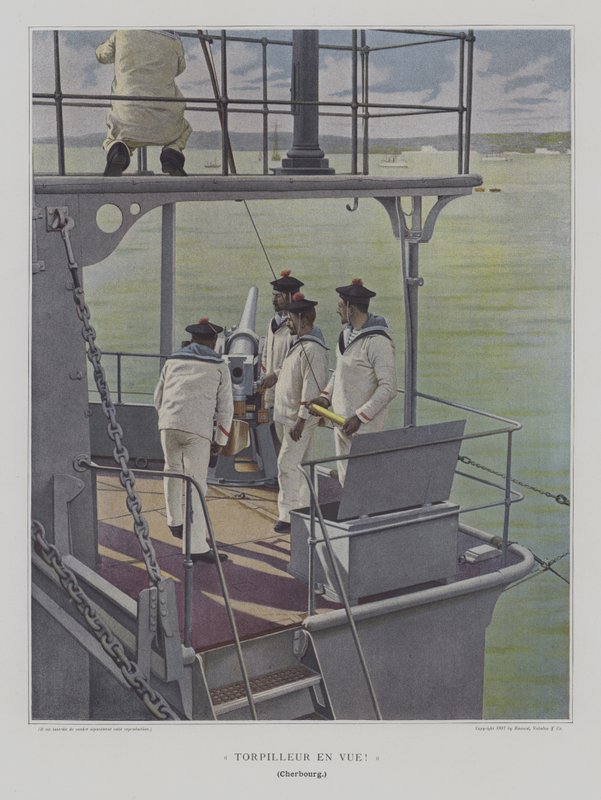Torpedobåt i sikte! (Destroyer i sikte!) (fargebilde) av French Photographer