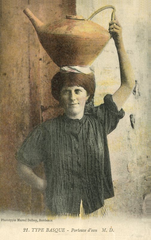 Baskisk type, vannbærer av French Photographer