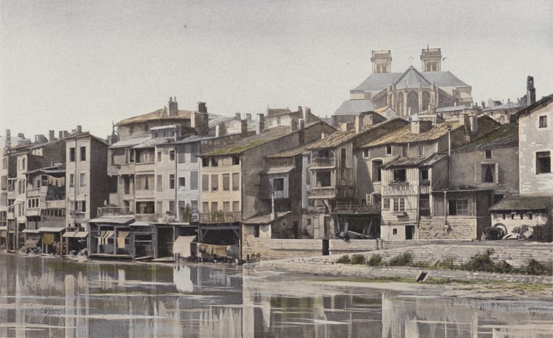 Verdun, Apsis av katedralen, Utsikt fra høyre bredd av Meuse av French Photographer