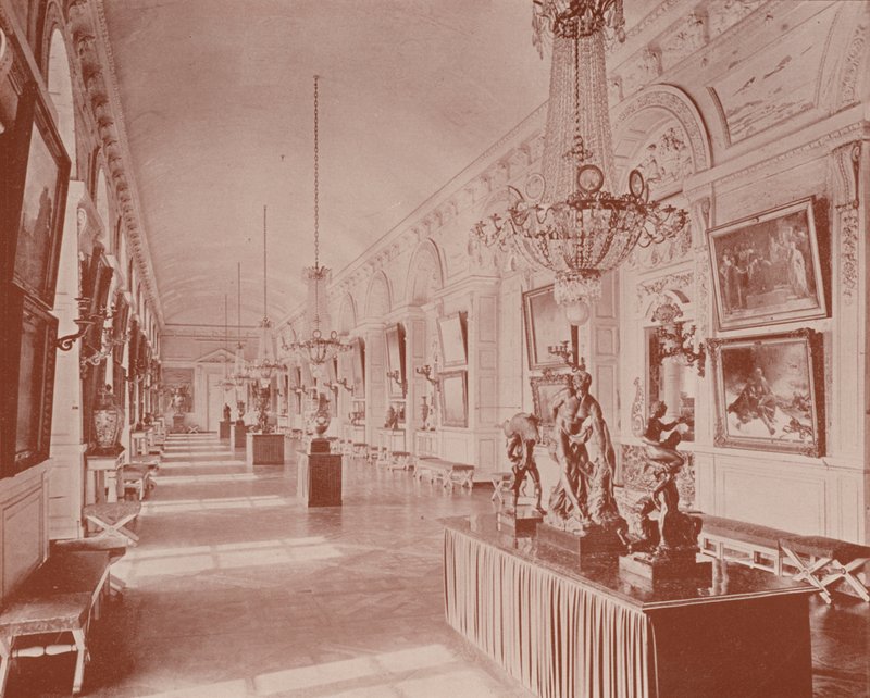 Vestibylen til Gallery of the Grand Trianon, Versailles (s/hv-bilde) av French Photographer