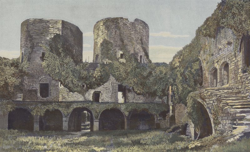 Villanraut, Chateau, side av gårdsplassen av French Photographer