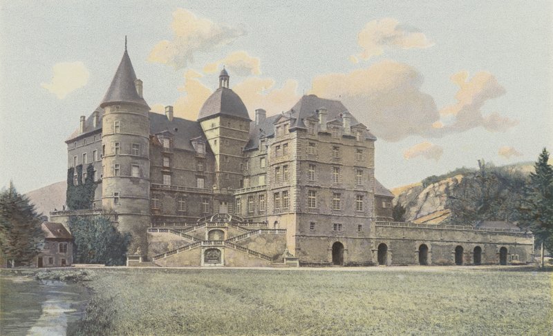 Vizille, Chateau de Lesdiguieres, utsikt over parken av French Photographer