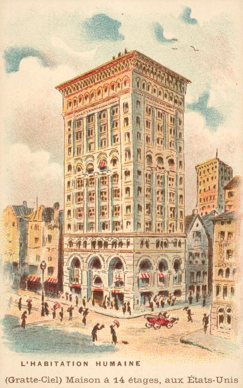 14-etasjes skyskraper, USA (chromolitho) av French School
