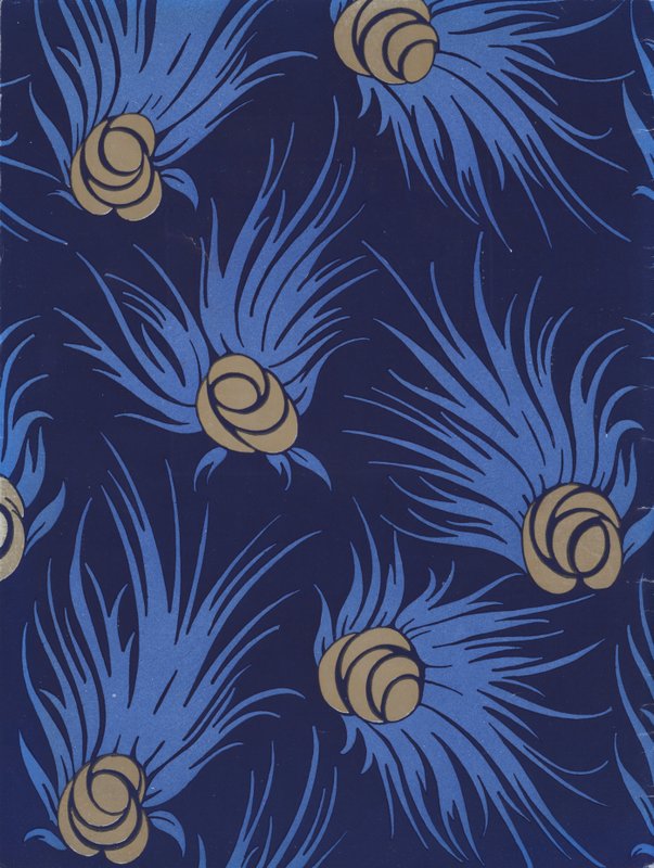 Mønsterdesign fra 1920-tallet (fargelitografi) av French School