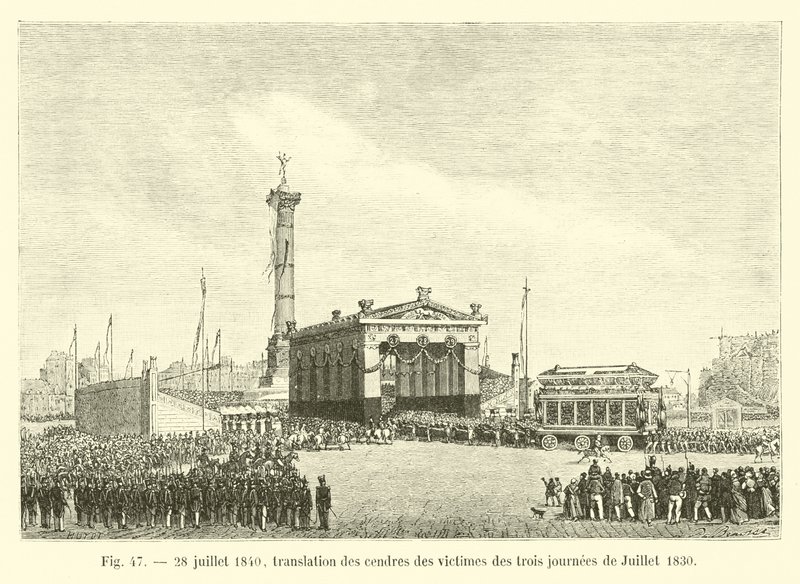 28. juli 1840, oversettelse av asken til ofrene fra de tre dagene av juli 1830 av French School